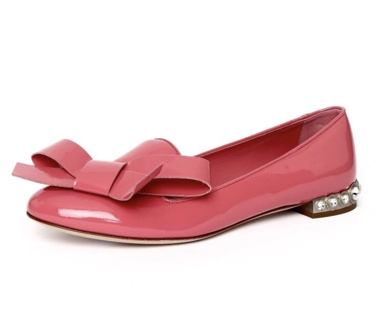 靴 miumiu Patent leather flats PINK 36 2/1 MIU MIU Women's Patent Leather Flats and Oxfords for sale | eBay