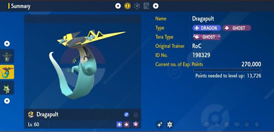 Pokemon Scarlet & Violet 6IV Shiny Dragapult Max EVs