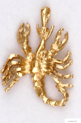 Scorpio Scorpion Zodiac Charm Pendant 24k Yellow Gold Plated Astrological Sign