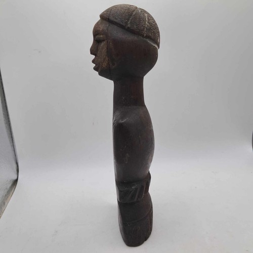 Vintage Hand Carved Wood Sculpture Art Work Statue Tribal Decor Brown 7-1/4" - Picture 6 of 12