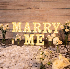 MARRY ME Light-Up LED Letters for Proposal, Engagement, Wedding Decoration Sign