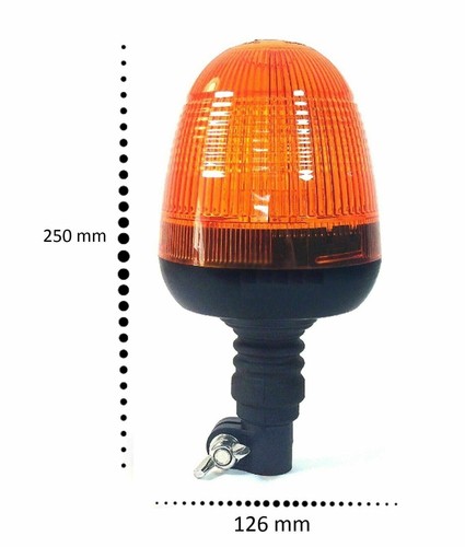 Balise LED Avertissement Clignotant Rotatif Ambre Flexible DIN Pôle Tracteur Lumière12-24v - Photo 2/17