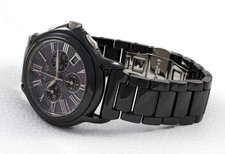  ALFEX Herrenuhr 5629 Chronograph Keramik schwarz Perlmutt swiss made 44mm
