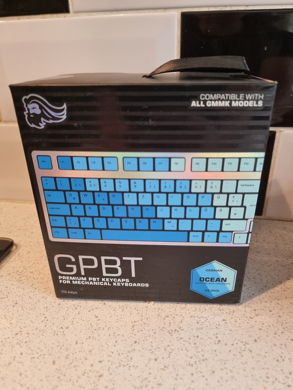 Glorious Premium GPBT Keycaps - 115 PBT keycaps ISO  DE layout Caribbean Ocean