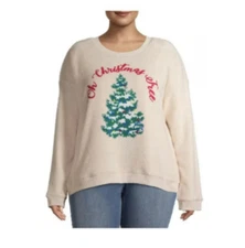 Holiday Time Sweatshirt Oh Christmas Tree Pull Over Soft Plus Size 2X (19-21)