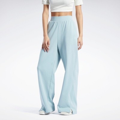 Reebok Classics Women s HIGH WAISTED CL WDE FT WIDE-LEG PANTS SEASIDE GREY SZ SM