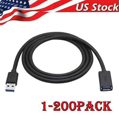 USB3.0 Extension Cable High Speed Extender Cord Adapter TypeA Male to Female Lot
