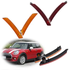 4PC Amber Front & Red Lens Rear Side Marker Lights Set For MINI Cooper 2007-2016