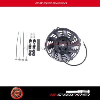 7 Inch Electric Universal Slim Cooling Fan Engine Pull Push 12V Radiator 1400CFM - Image 1 of 4