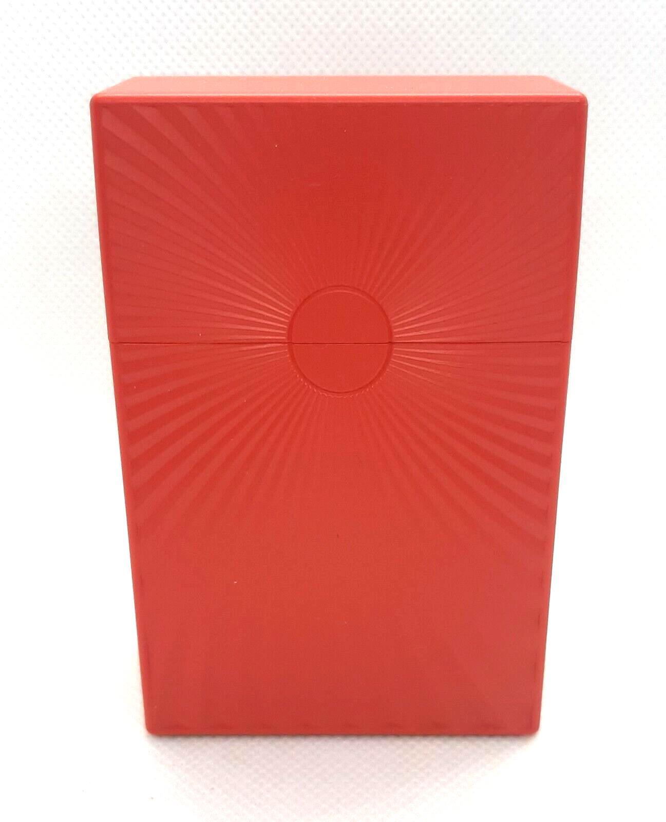 Fujima Dark Red Sun King Size Push Button Cigarette Case