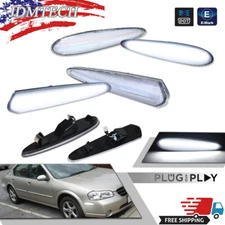 Clear White LED Front & Rear Side Marker Lights Set of 4 For 00-03 Nissan Maxima