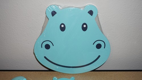(4 Lot) Baby & Kids Animal Hippo Bath Tub Set - Pad Mirror Soap Holder Bubbles - Picture 2 of 5