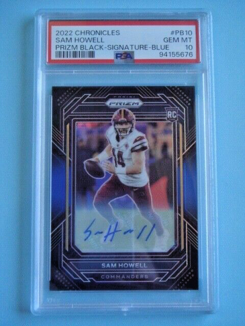 2022 Chronicles Sam Howell Prizm Black RC Auto Blue Prizms ##11/25 PSA 10 POP 1