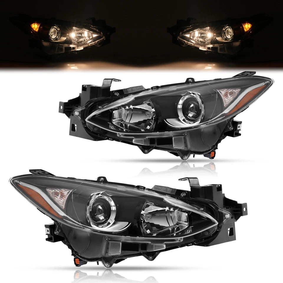 Left&Right Projector Headlight Headlamp Turn Signal Light For Mazda 3 2014-2016 - Imagem 3 de 4