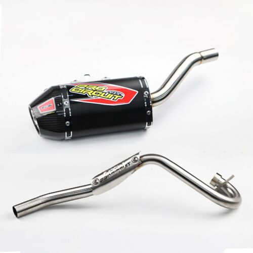 BLACK EXHAUST FULL SYSTEM STAINLESS PIPE CARBON FIT FOR HONDA CRF 110 CRF 110F - Picture 10 of 14