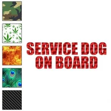 Service Dog On Board, Vinyl Decal Sticker, 40 Patterns & 3 Sizes, #3532
