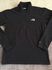 The North Face TKA 100 Boys 1/4 Zip Fleece Pullover Black Size L, VGC