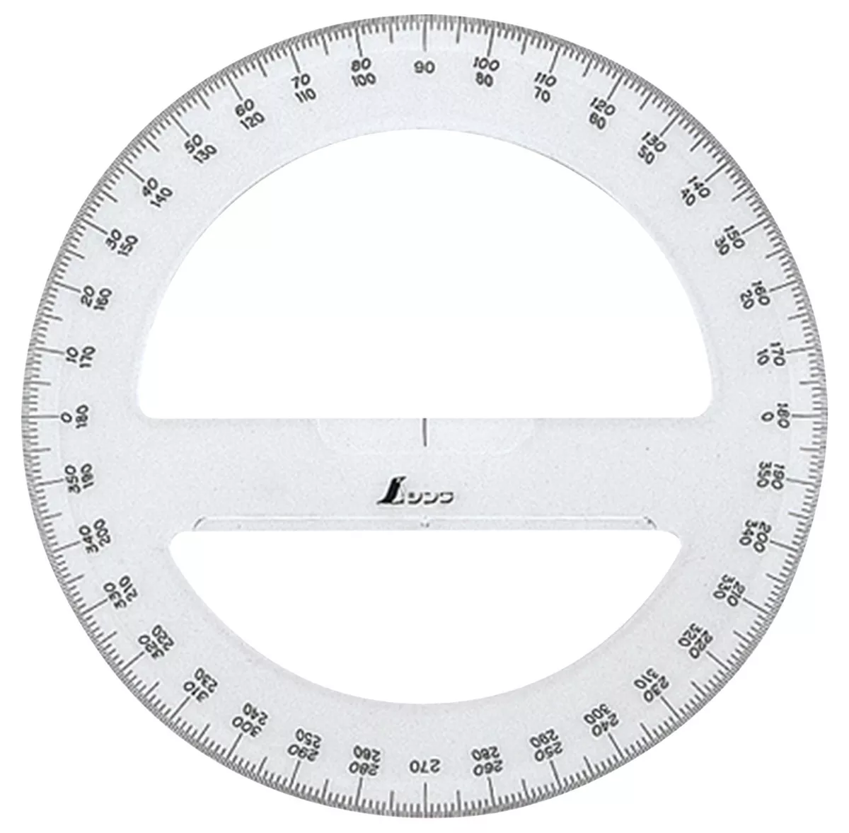 SHINWA 360 Degree Circle Acrylic Protractor Scale Measure Angle Ruler 15cm  74926