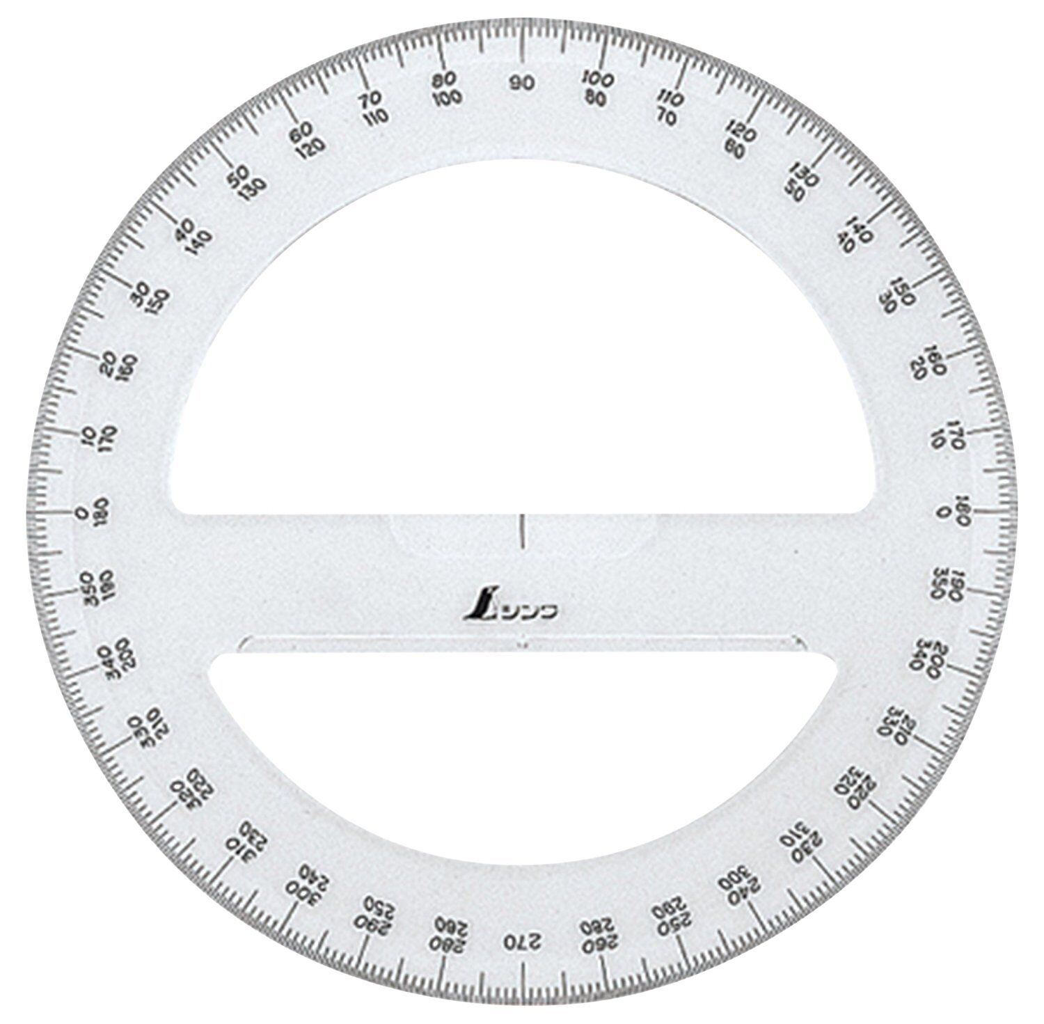 Semi circle ruler in real scale for measuring angle, flat design with long  shadow, Stock vector