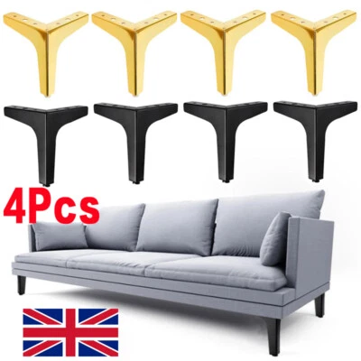 4PCS Metal Furniture Legs Modern Triangle Replacement Feet For Bed Sofa Cabinet