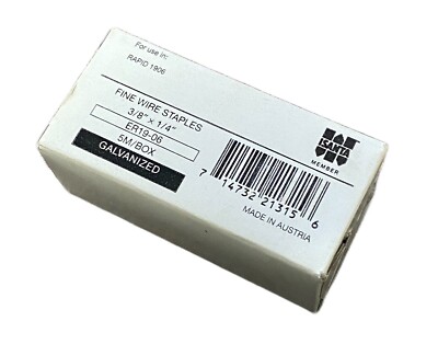 FINE WIRE STAPLES 3/8'' W x  1/4'' L Made in Austria ER19-06 Galvanized