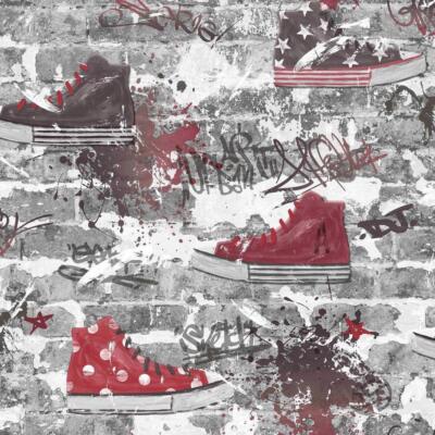 Edle Dekor Urban Street Rot Tapete Kinderzimmer Stilvoll Feature Wand