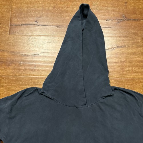 James Perse Hoodie Womens 2 Black 3/4 Sleeve Oversized Distressed Lived In Alt - Picture 3 of 13