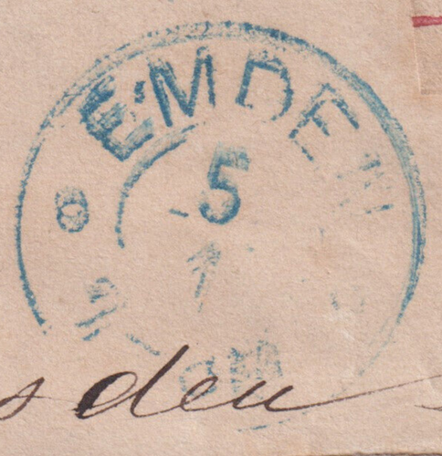 AD / HANNOVER - Mi. 13 b EF Brief o K2 bl EMDEN - nach DRESDEN -BERGER BPP- Q855 - Bild 3 von 5