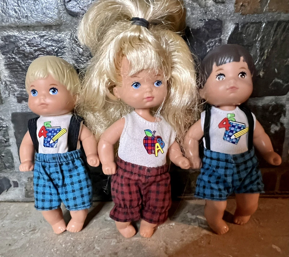 Lot Teacher Barbie Doll Students School Boy Girl Twins Children Happy Heart 1995