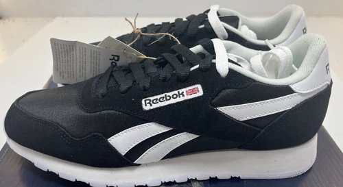 Reebok Mens Royal Nylon Black / White Classic Shoe BD1553 NWD FREE Shipping