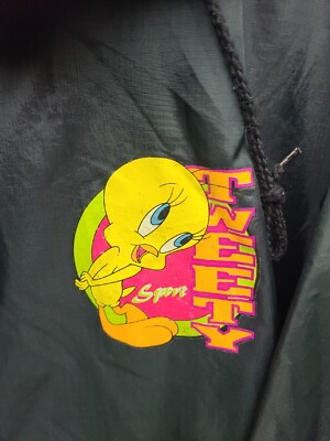 Vintage Looney Tunes 1997 Black Tweety Sport Womens L Lightweight