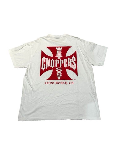 Vintage West Coast Choppers Flame Skull Red Black Long Sleeve XL T