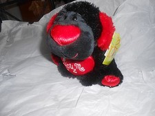 walmart black plush puppy dog red heart you me new nwt 8"