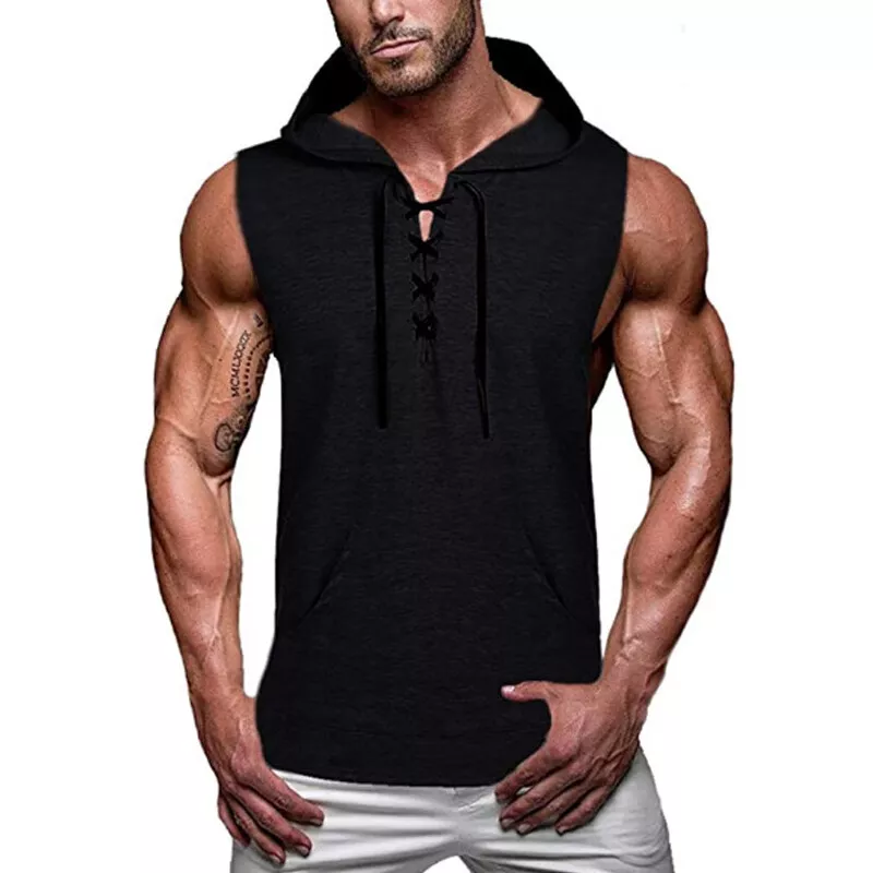 Men Hooded Tank Tops Sleeveless Hoodie Summer Muscle Casual Gym Fitness Tee  Vest | eBay