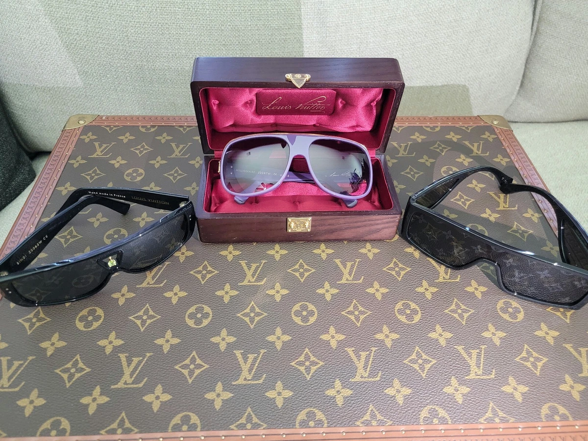 LOUIS VUITTON Pharrell Williams Nigo Purple Millionaire Sunglasses with Gold  LV