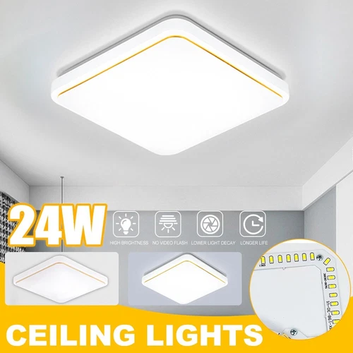 Modern Square LED Dimmable Ceiling Lamp Bathroom Bedroom Kitchen Panel Down Lamp - Picture 9 of 28