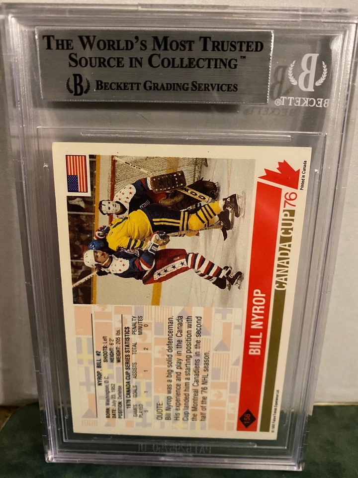 BILL NYROP SIGNED CARD 1992 76 CANADA CUP CARD BAS BECKETT AUTHENTICATED - Image 3 of 3