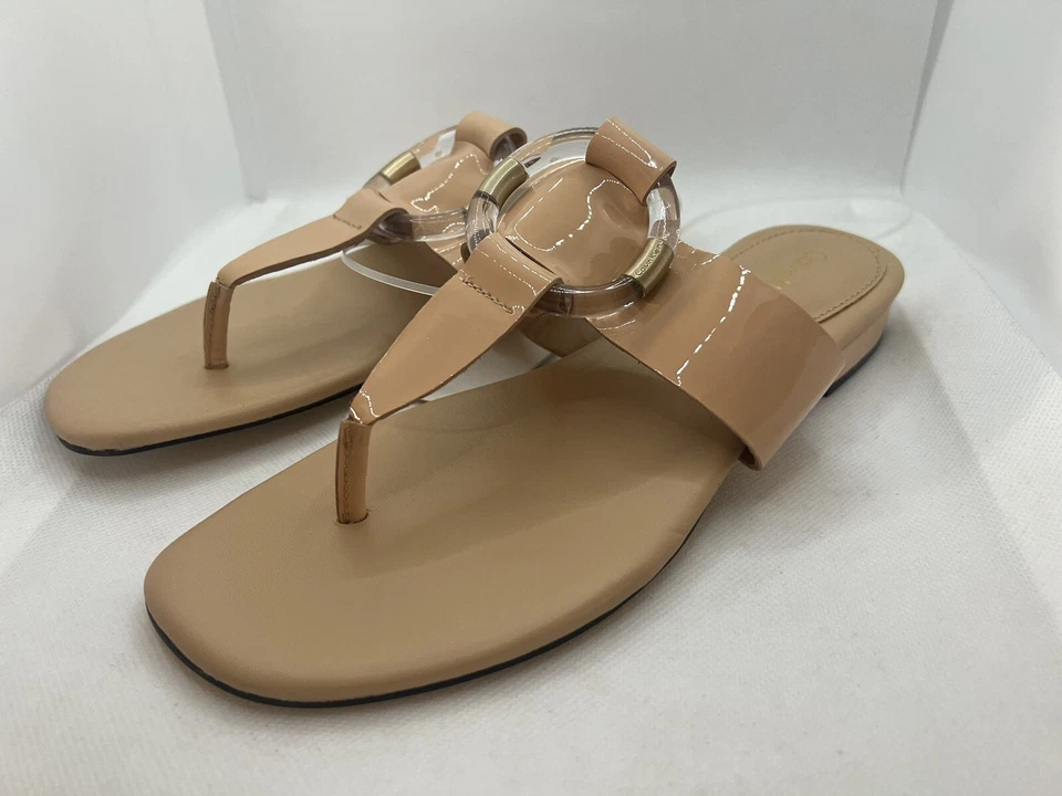 Calvin Klein румяна голая поскользнуться на стринги тапочки сандалии туфли размер 7 совершенно новый - Изображение 2 из 4