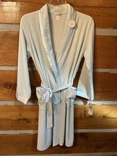 MISS ELAINE knee length Velvet robe - Small - Green