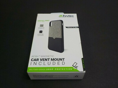 Evutec Apple iPhone XS Max Case With Car Vent Mount - Karbon Black AER Series 