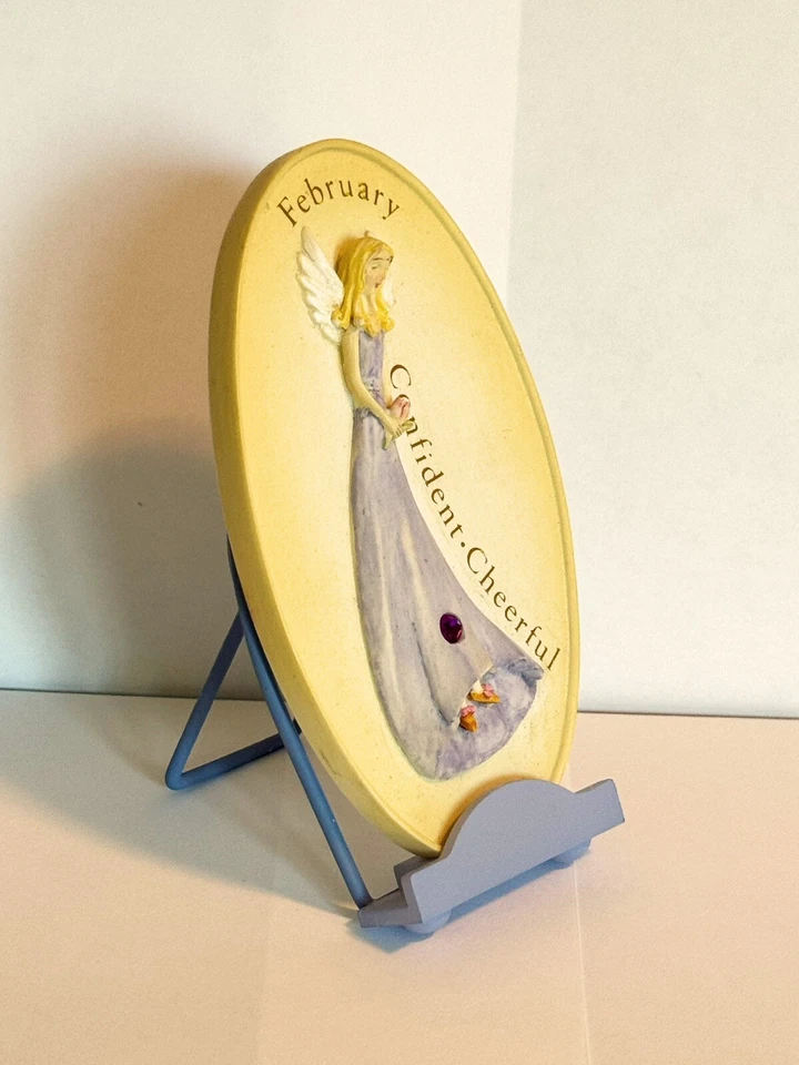 'I Believe Sentiments' de Russ, placa de ángel piedra de nacimiento de febrero 💜 NUEVO EN CAJA 2824 Foto 2 de 4