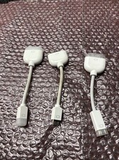 Lot of 3 Genuine Apple Mini-VGA to VGA Monitor Cable Adapters