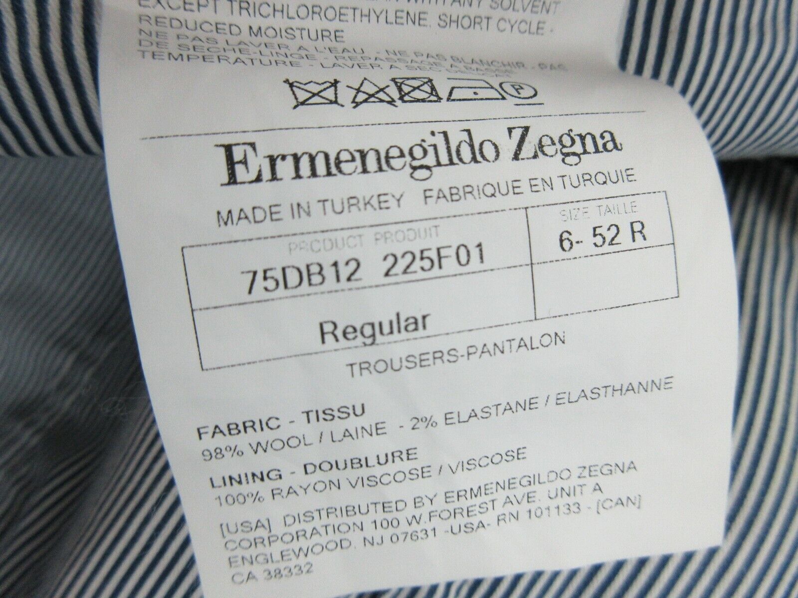 ERMENEGILDO ZEGNA Flat Front Pants Blue Check 37 … - image 5