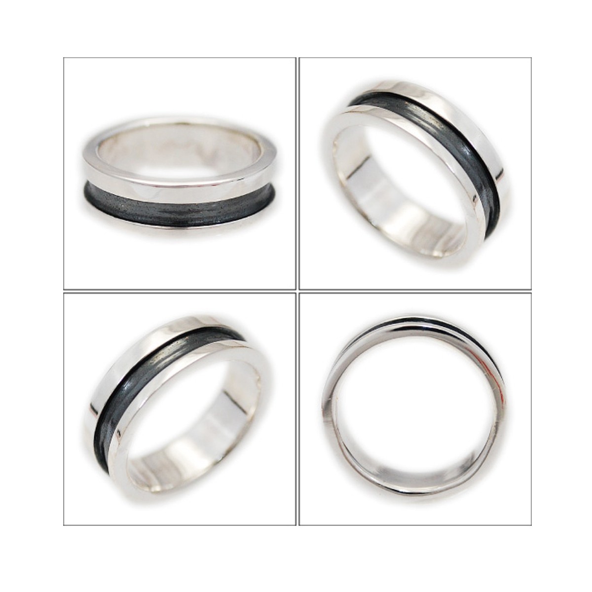 OXIDIZED BAND RING 925 STERLING SILVER BIKER JEWELRY GOTHIC 