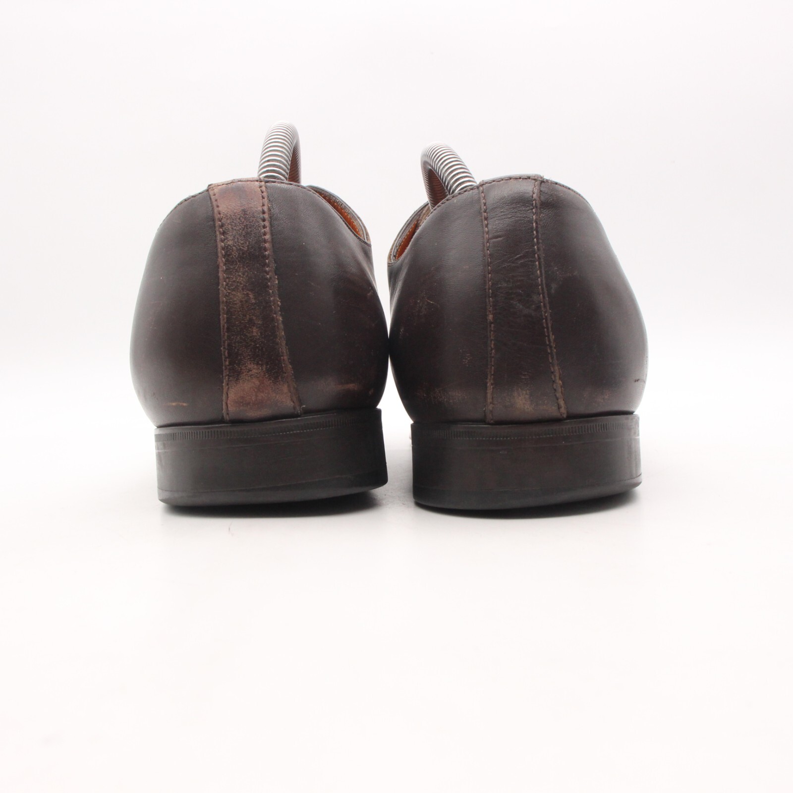 SAOLA Scarpe eleganti Santoni pelle marrone derby oxford punta liscia uomo 8 D Made in Italy