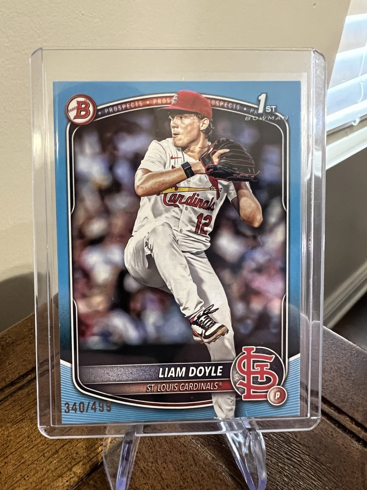 2025 Bowman Draft Liam Doyle sky blue paper /499 1st Bowman - cardinals