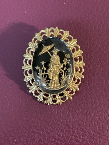 Vtg Asian Themed Pin | eBay