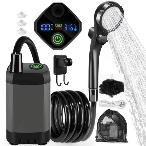 Adjustable Modes Camping Shower with 6000mAh Battery for All Outdoor Needs - Picture 3 of 14