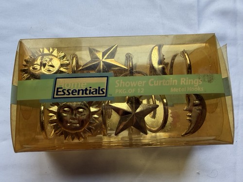 Celestial Sun Moon & Stars Gold Toned Shower Curtain Hook Set Of 12 K-Mart