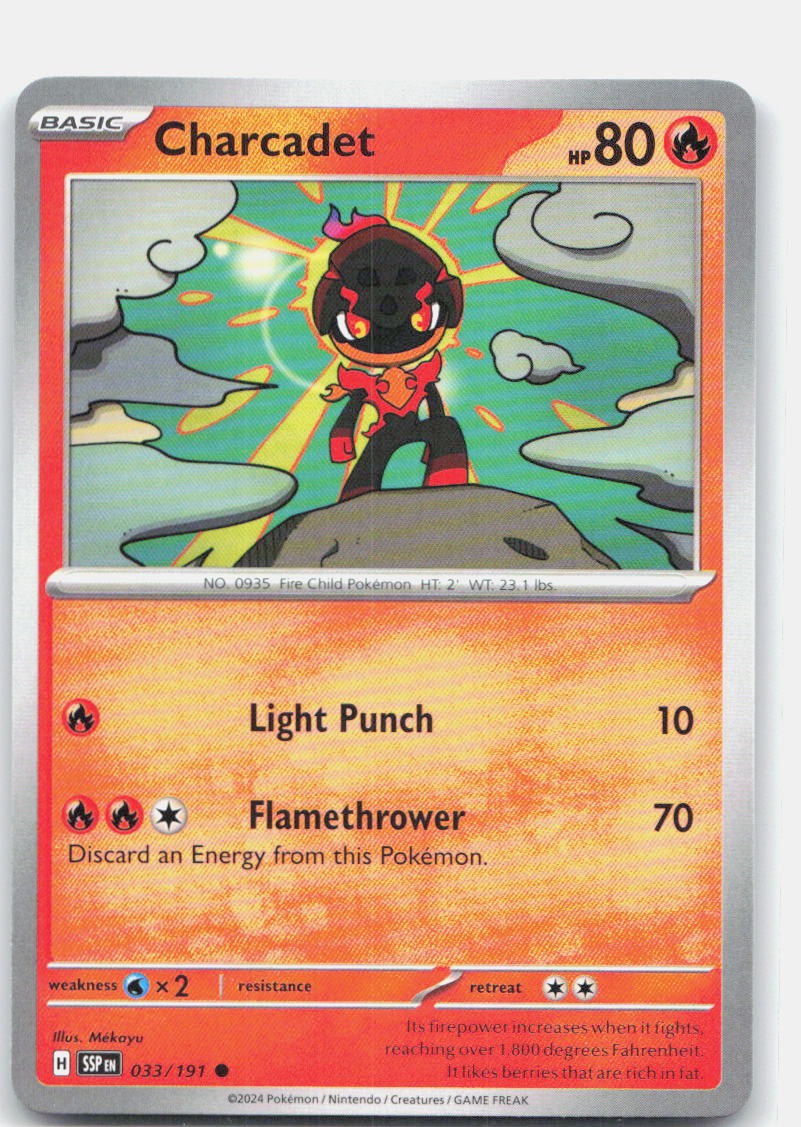 Charcadet SV08: Surging Sparks #033/191 Pokemon Card TCG Mékayu NM